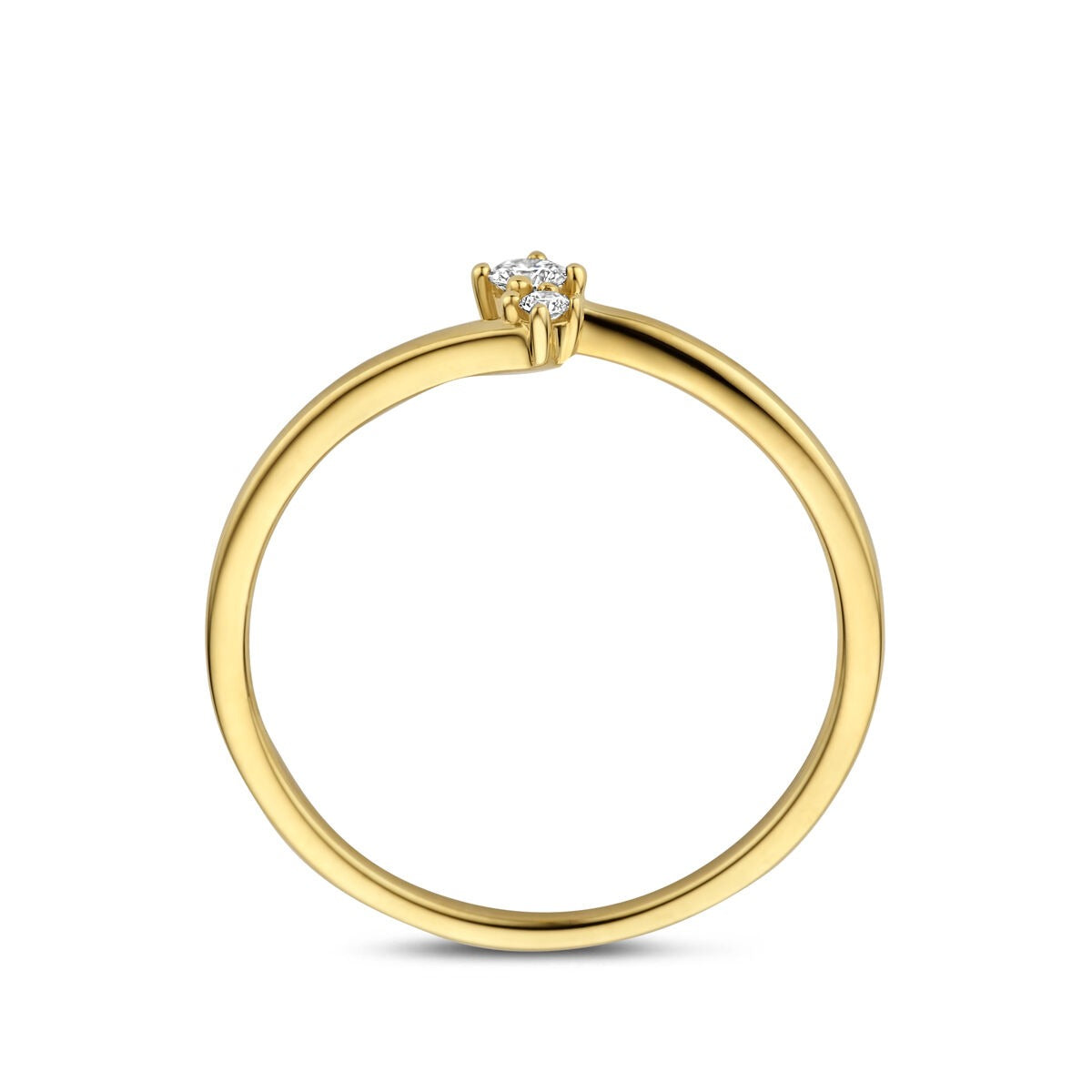 Anello da donna in oro con diamante – oro giallo 14k