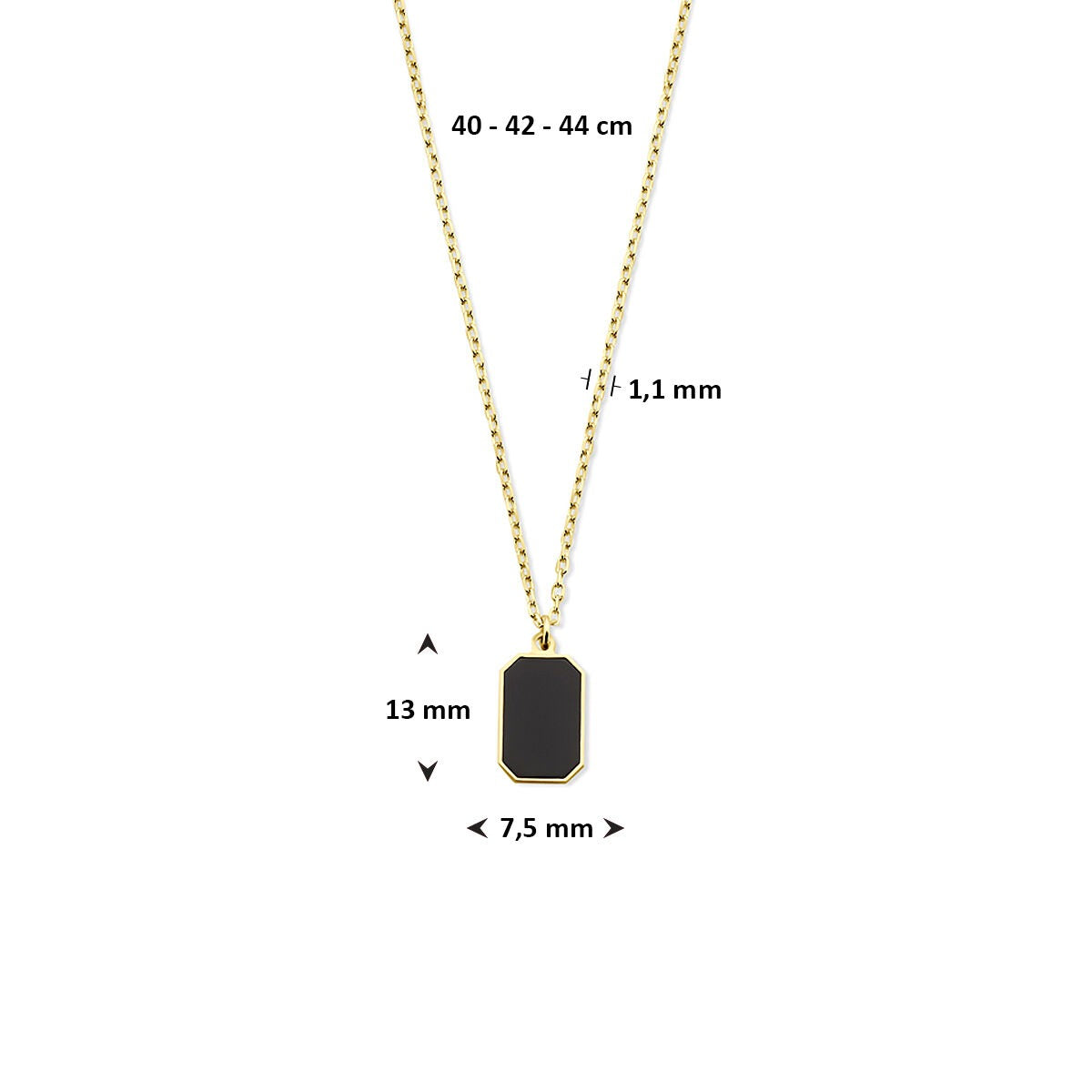 Collana in oro giallo 14k con onice – forte ed elegante