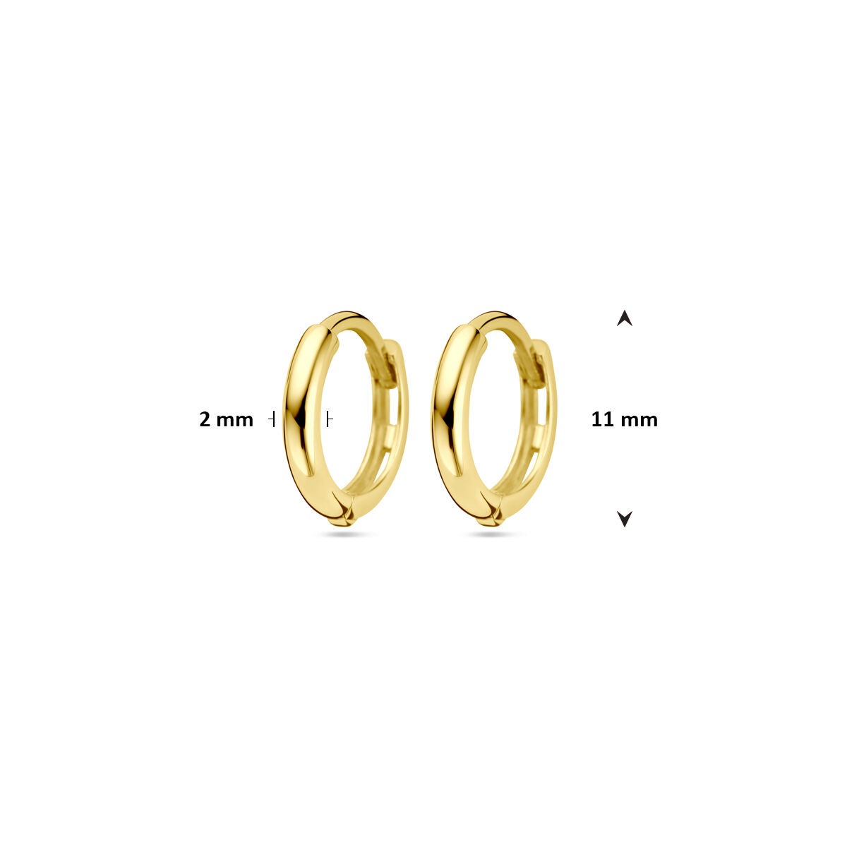 Orecchini a cerchio a scatto color oro giallo – 9k