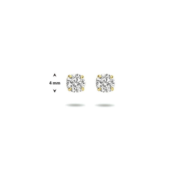 9k Geelgouden oorknopjes met zirkonia
