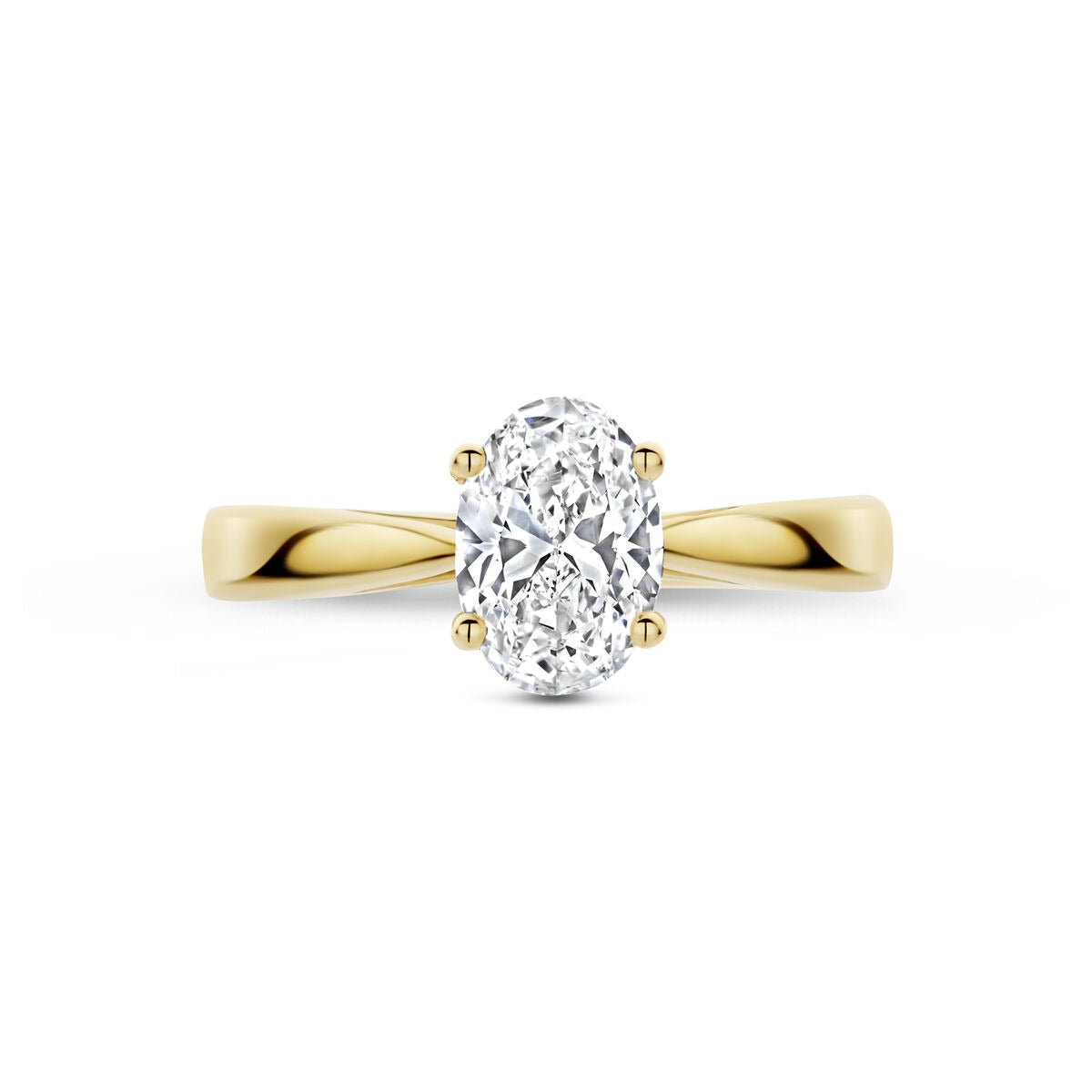 Anello da donna in oro giallo 14k con diamante lab grown