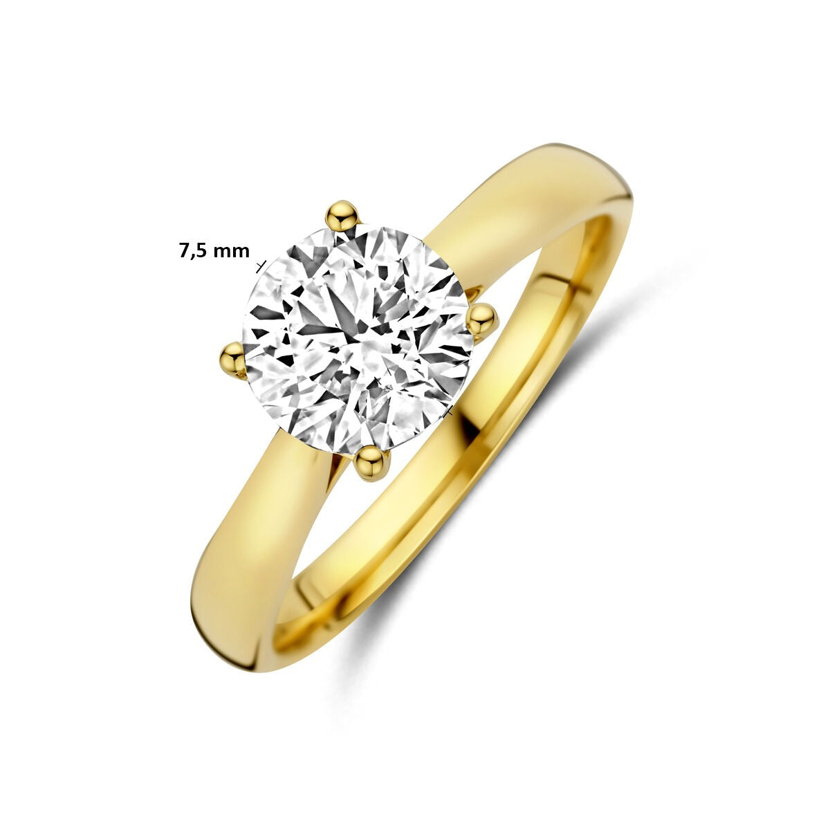 Anello in oro giallo 14k con diamante lab grown 1,50ct