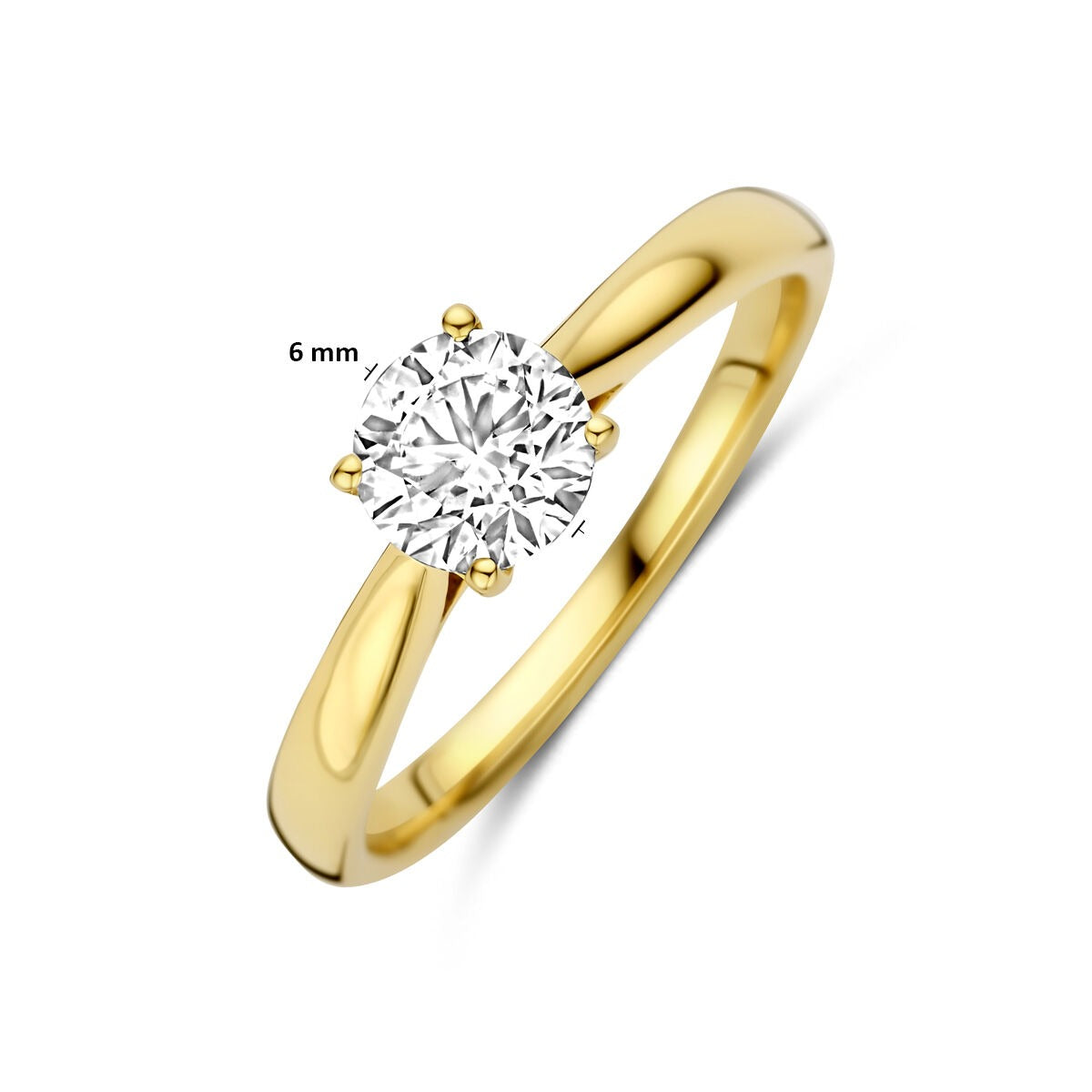 Anello in oro giallo 14k con diamante lab grown 0.75ct