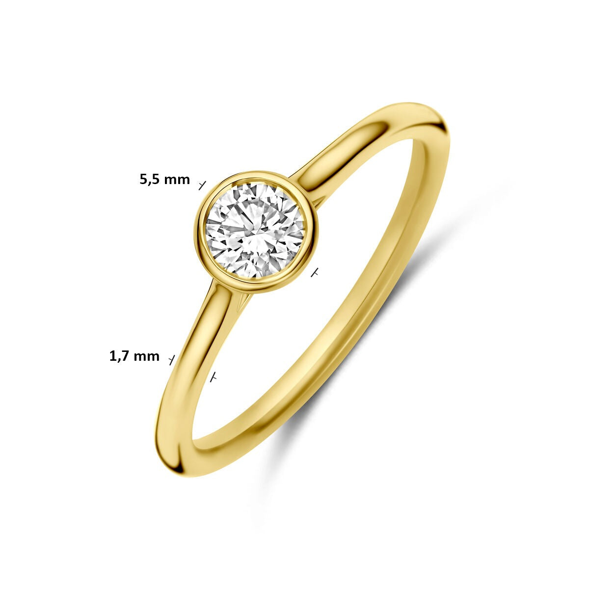 Anello in oro giallo 14k con diamante solitario da 0,40 ct