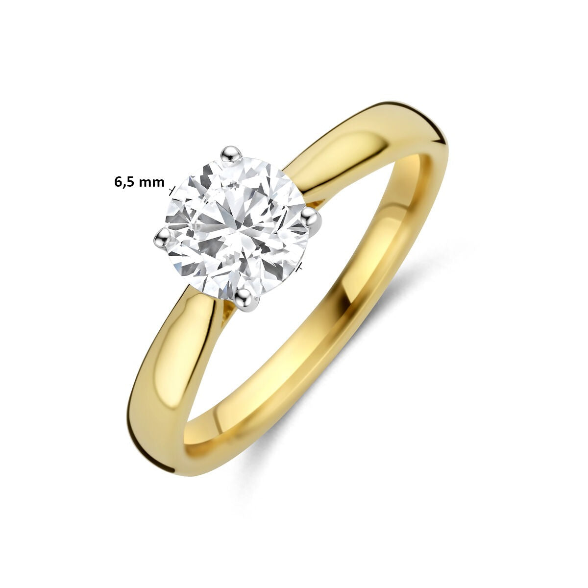 Anello da donna bicolore in oro 14k con diamante lab grown da 1,00 ct – certificato incluso