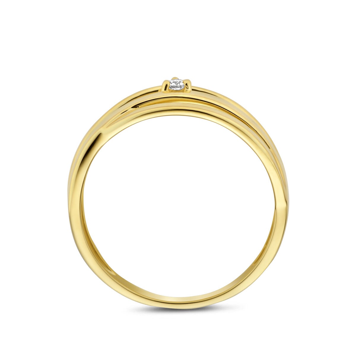 Anello da donna in oro con diamante – oro giallo 14k