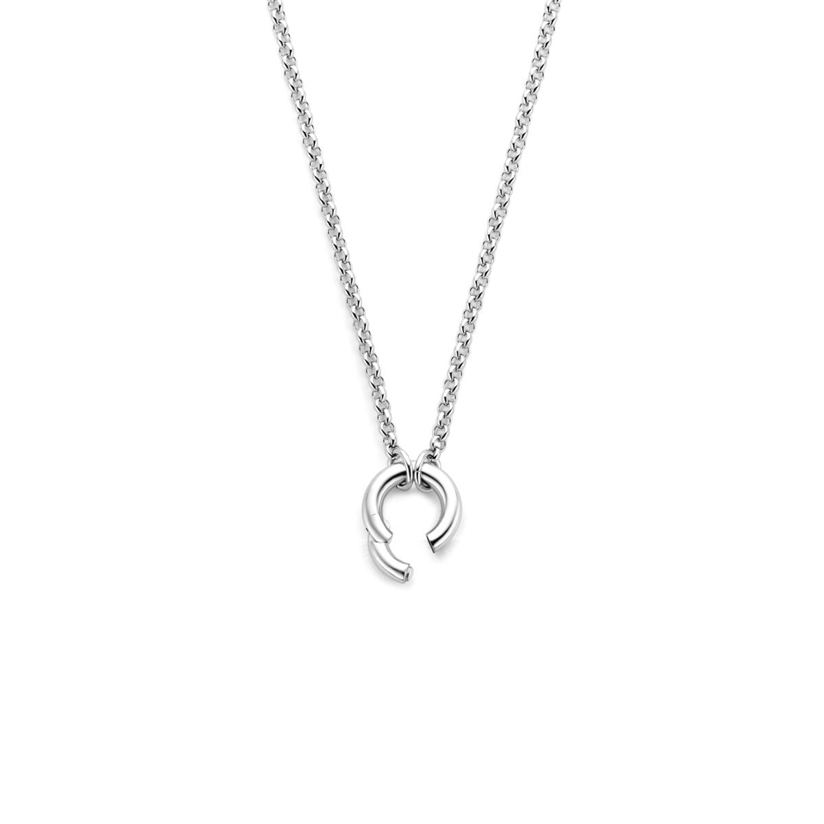 Collana in argento a maglia jasseron con connettore – argento 925 rodiato