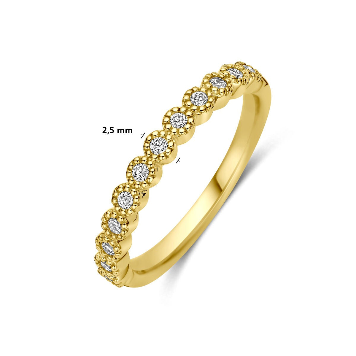 Anello Alliance in Oro Giallo 14K con Diamante 0,18 ct