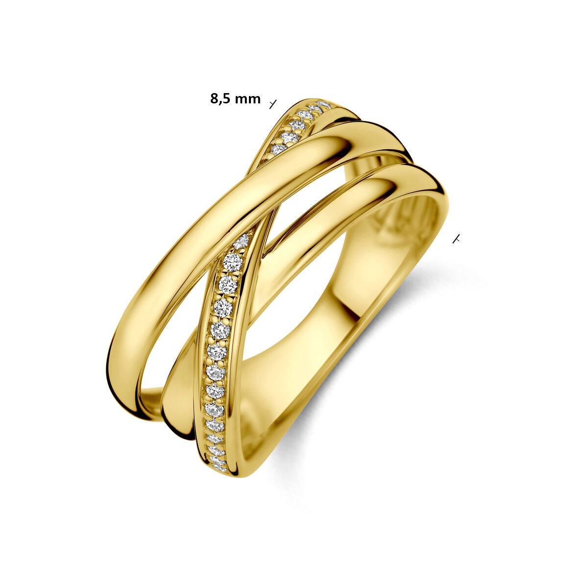 Anello Alliance in oro giallo 14k con diamante 0,15 ct