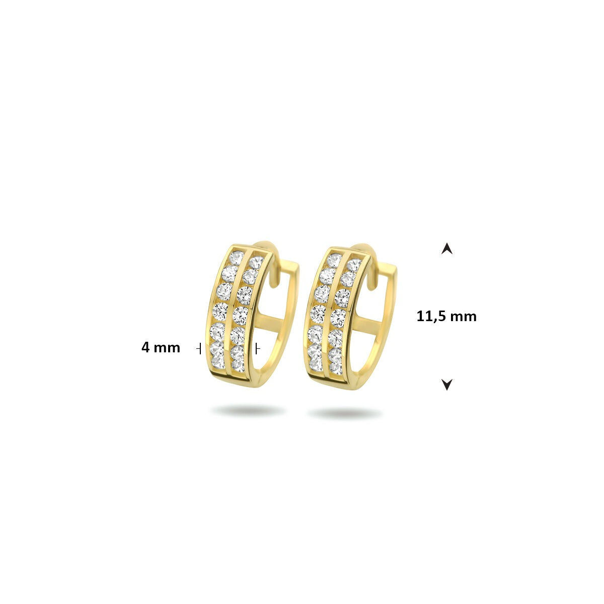 Orecchini a cerchio in oro con zirconia – colore oro giallo 9k