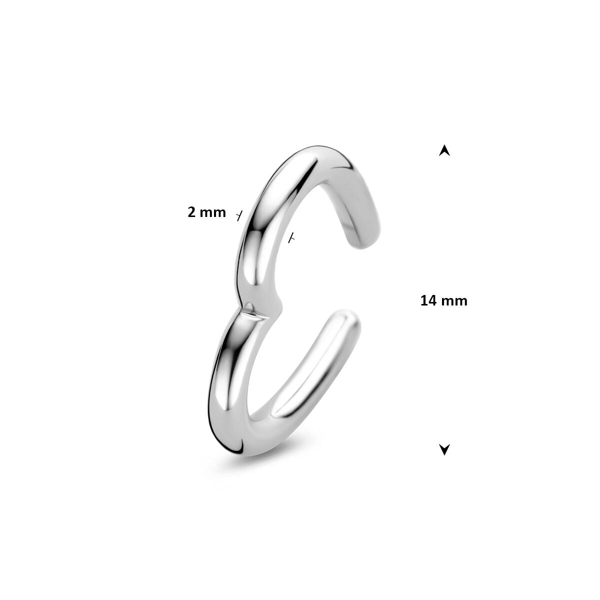 Ear cuff in argento a forma di cuoricino - argento 925 rodiato