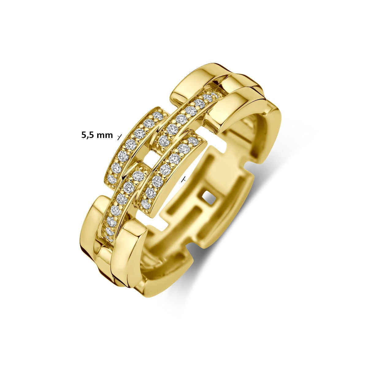 Anello in oro giallo 14k con diamante