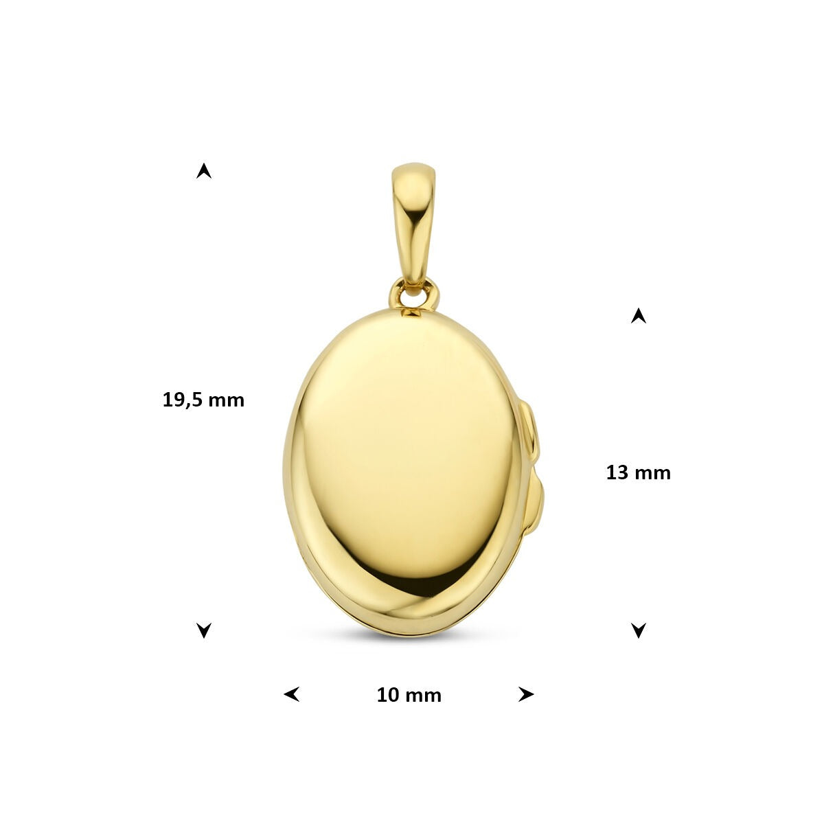 Medaglione ovale in oro giallo 14k