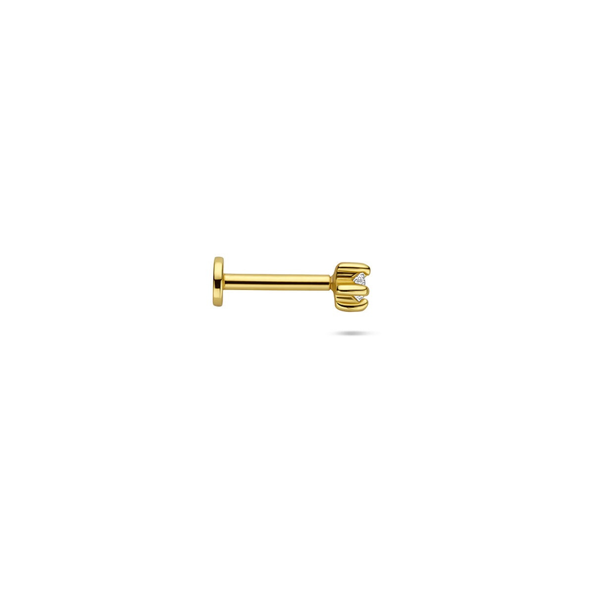 Piercing flat back a stella in argento dorato con zircone