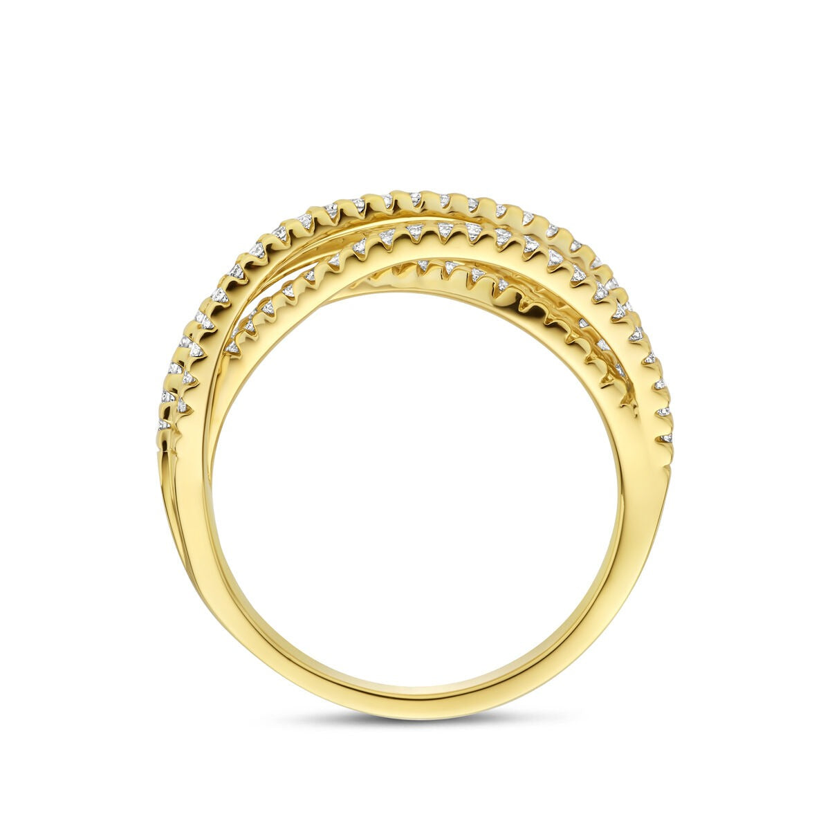 Anello da donna in oro con diamante – oro giallo 14k