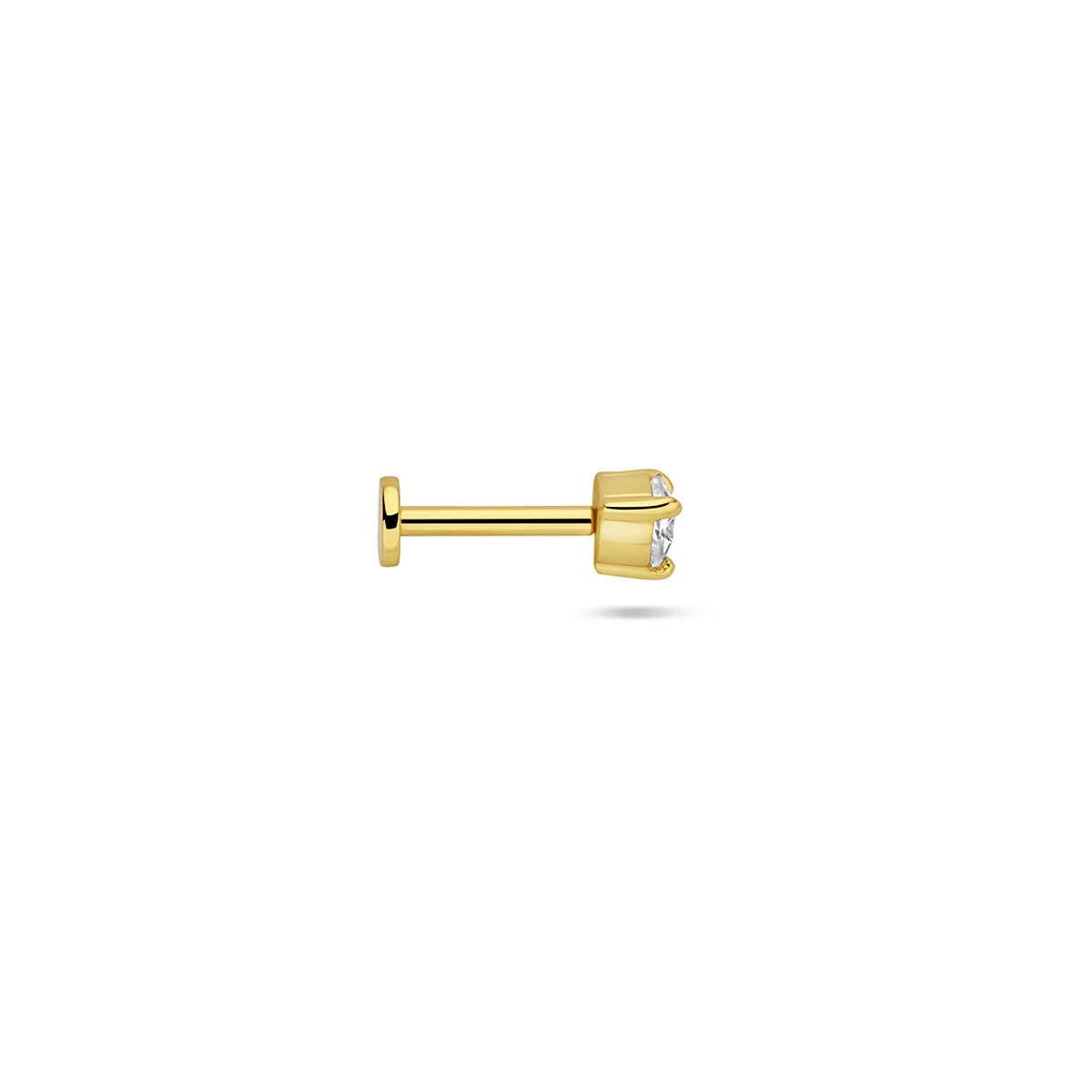 Piercing flat back in argento dorato a forma di cuore con zirconia – argento 925