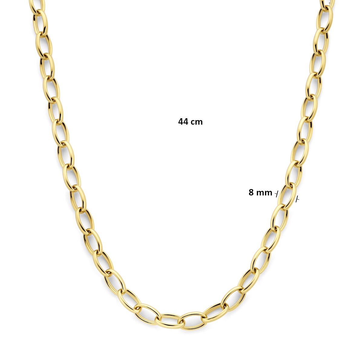 Collana da donna in oro – catena ancora 14k 8 mm