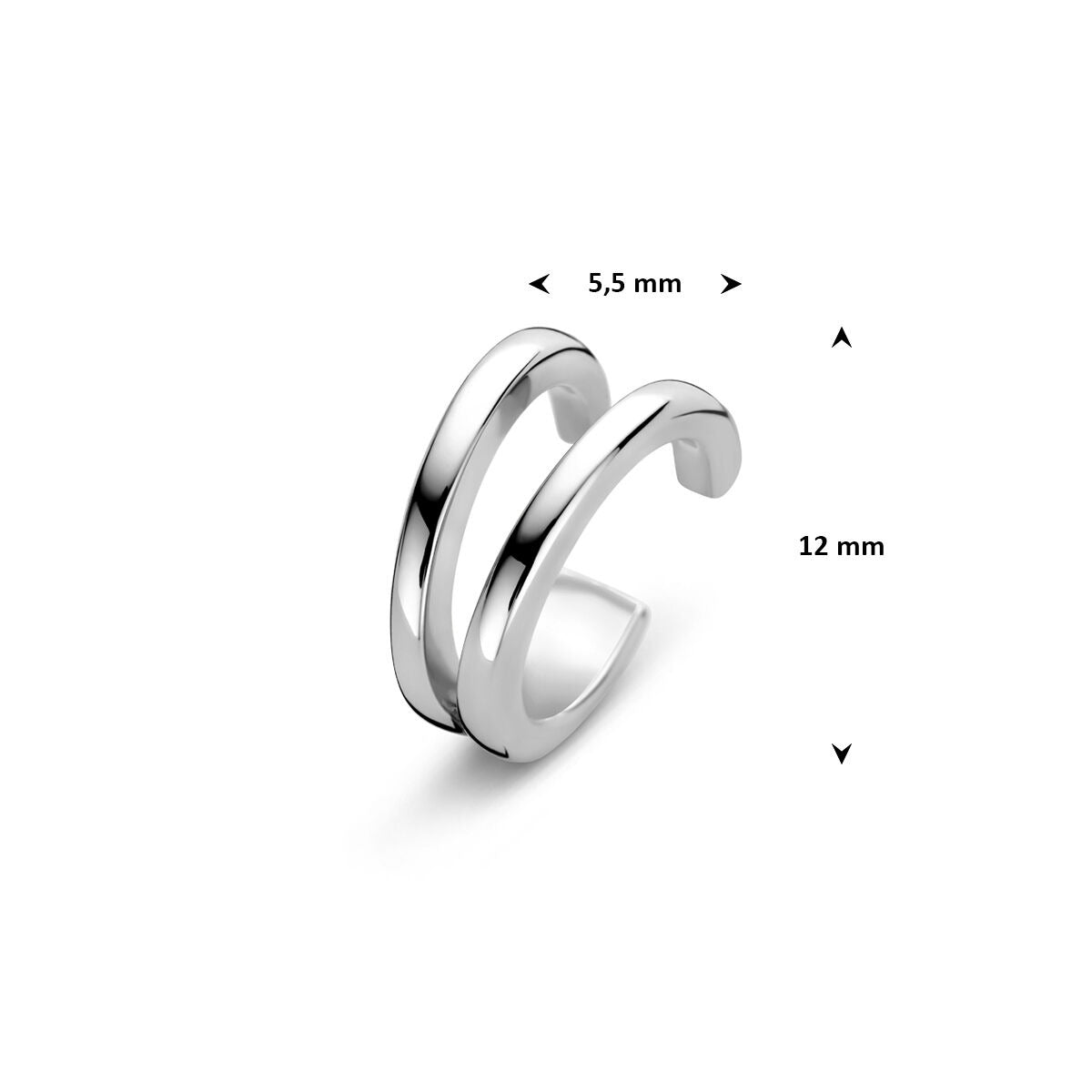Ear cuff da donna in argento rodiato