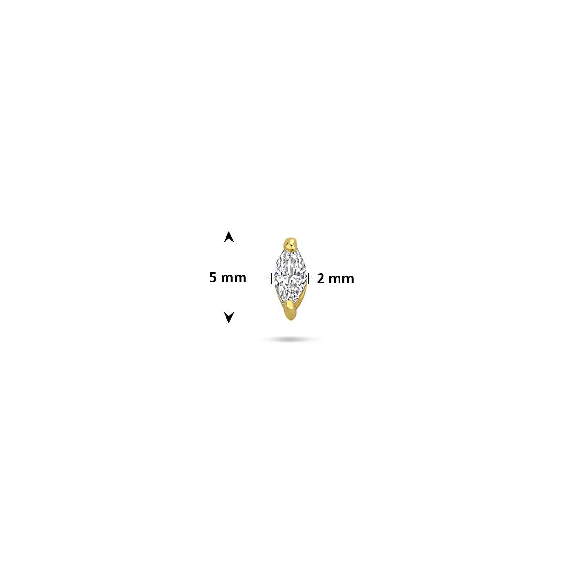 Piercing flat back in argento 925 placcato con zirconia