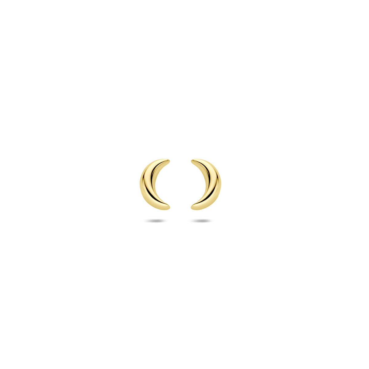 Orecchini a forma di luna in oro giallo 14K, diametro 6 mm.