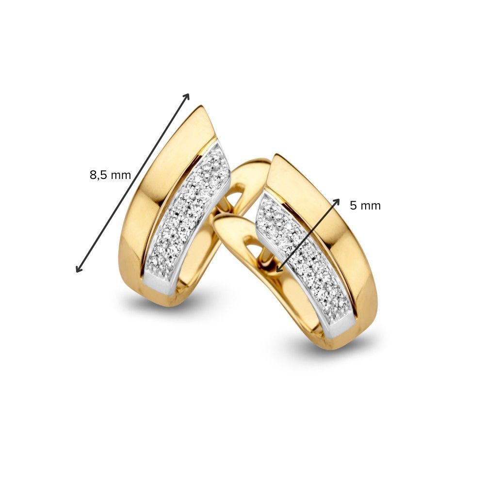 Creole Bicolore in Oro Giallo e Bianco con Diamanti – Eleganti Creole da Donna in Oro 14 Carati