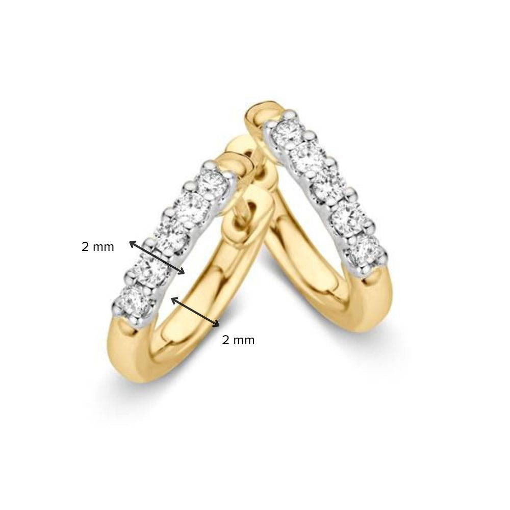 Orecchini in oro 14 carati con diamanti brillanti – Eleganza senza tempo per lei