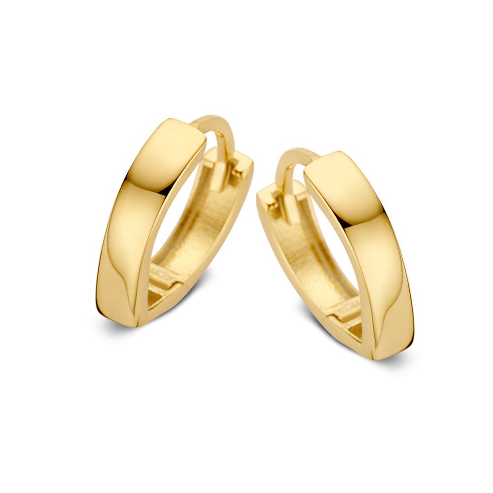 Orecchini in oro giallo con design semplice e linee eleganti.