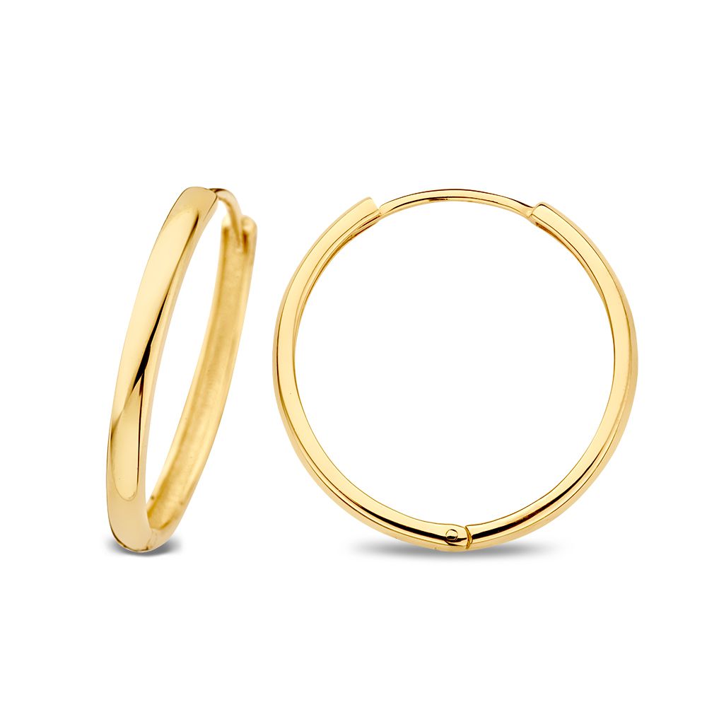 Orecchini ad Anello in Oro Giallo con Cerniera – Oro 14 Carati – Van der Kooij