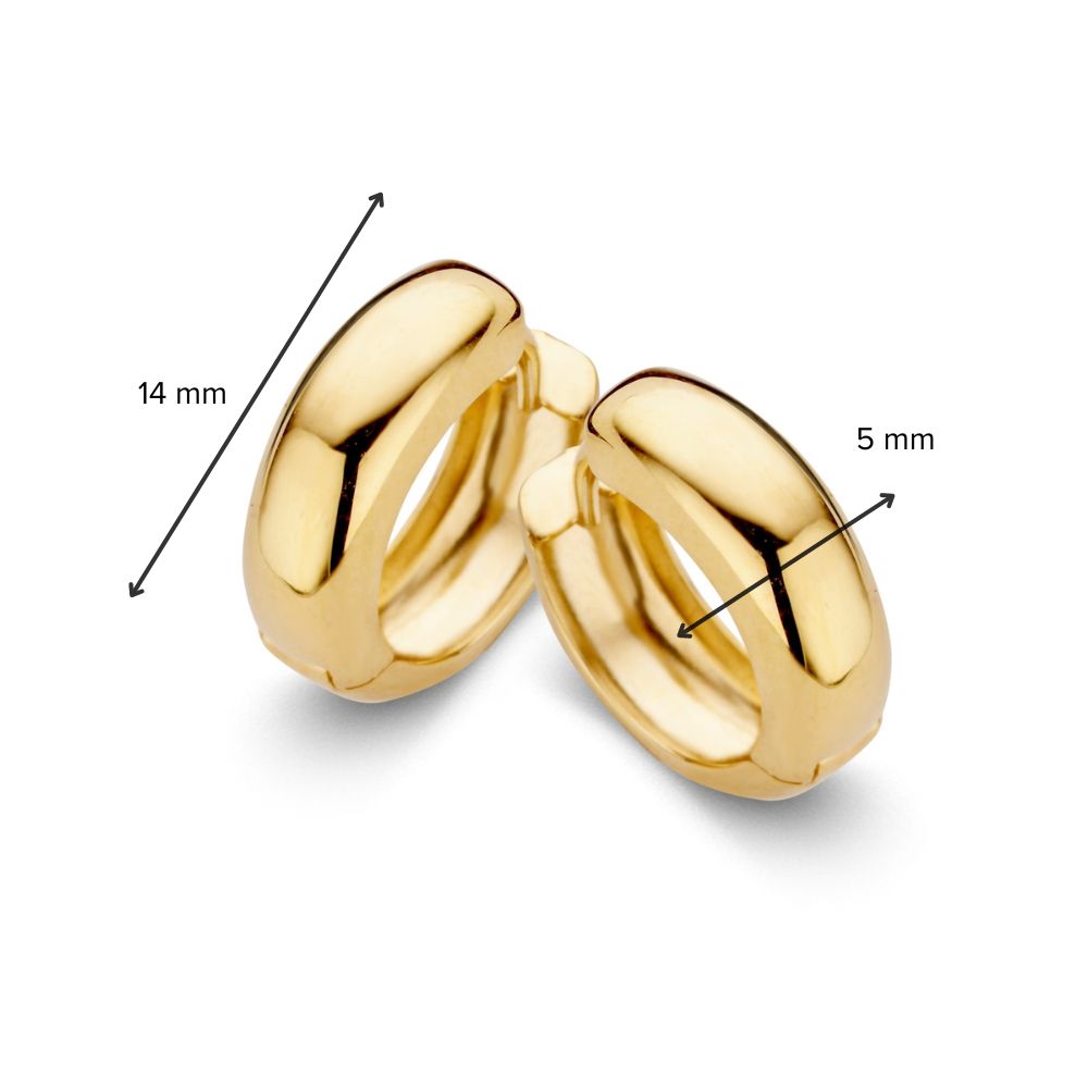 Orecchini a Cerchio con Chiusura a Scatto in Oro Giallo, Forma Sferica – Eleganza Senza Tempo per Ogni Occasione
