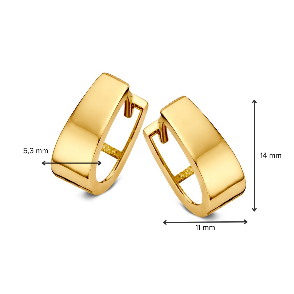 Orecchini a cerchio in oro giallo 14 carati – design senza tempo ed elegante, misura interna 7 mm