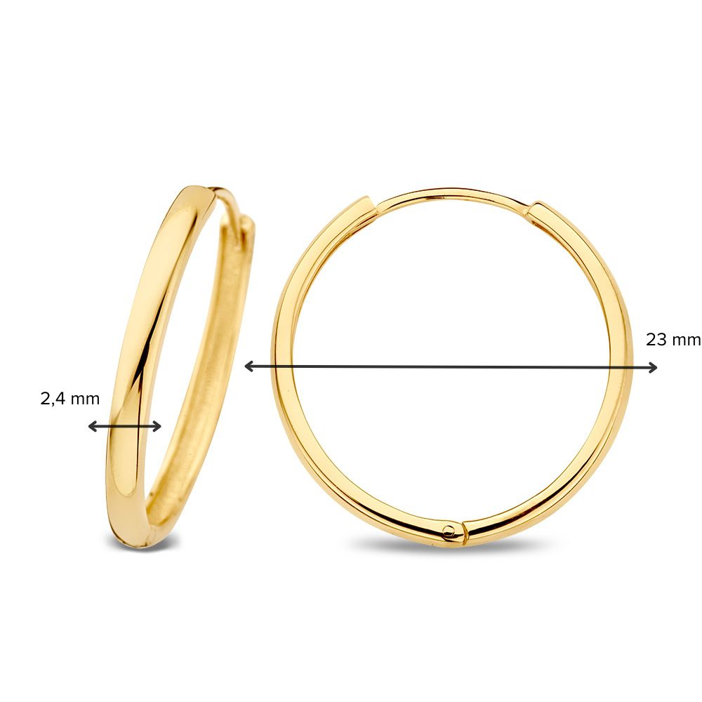 Orecchini ad Anello in Oro Giallo con Cerniera – Oro 14 Carati – Van der Kooij