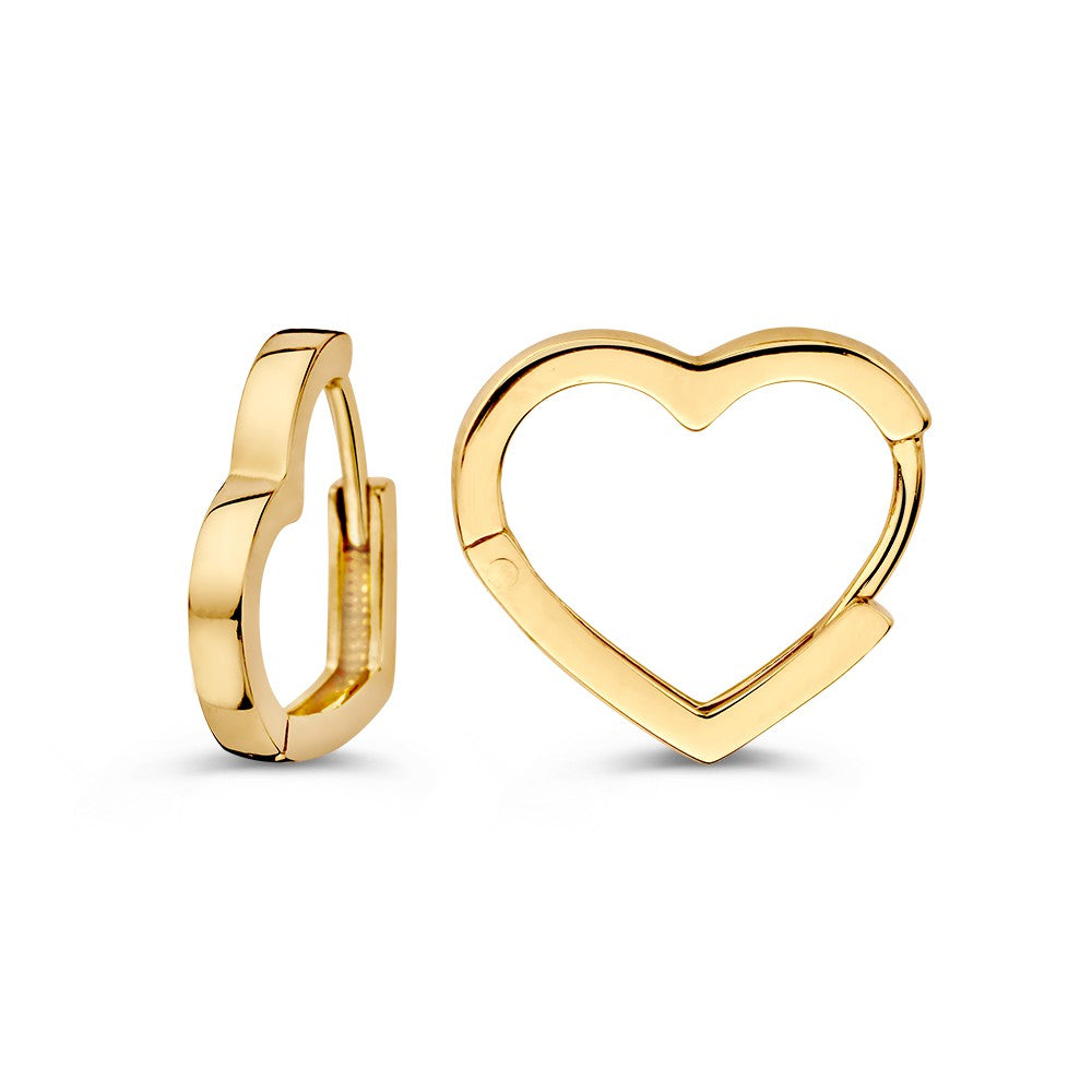 Orecchini a Forma di Cuore in Oro Giallo – Un Simbolo di Amore ed Eleganza