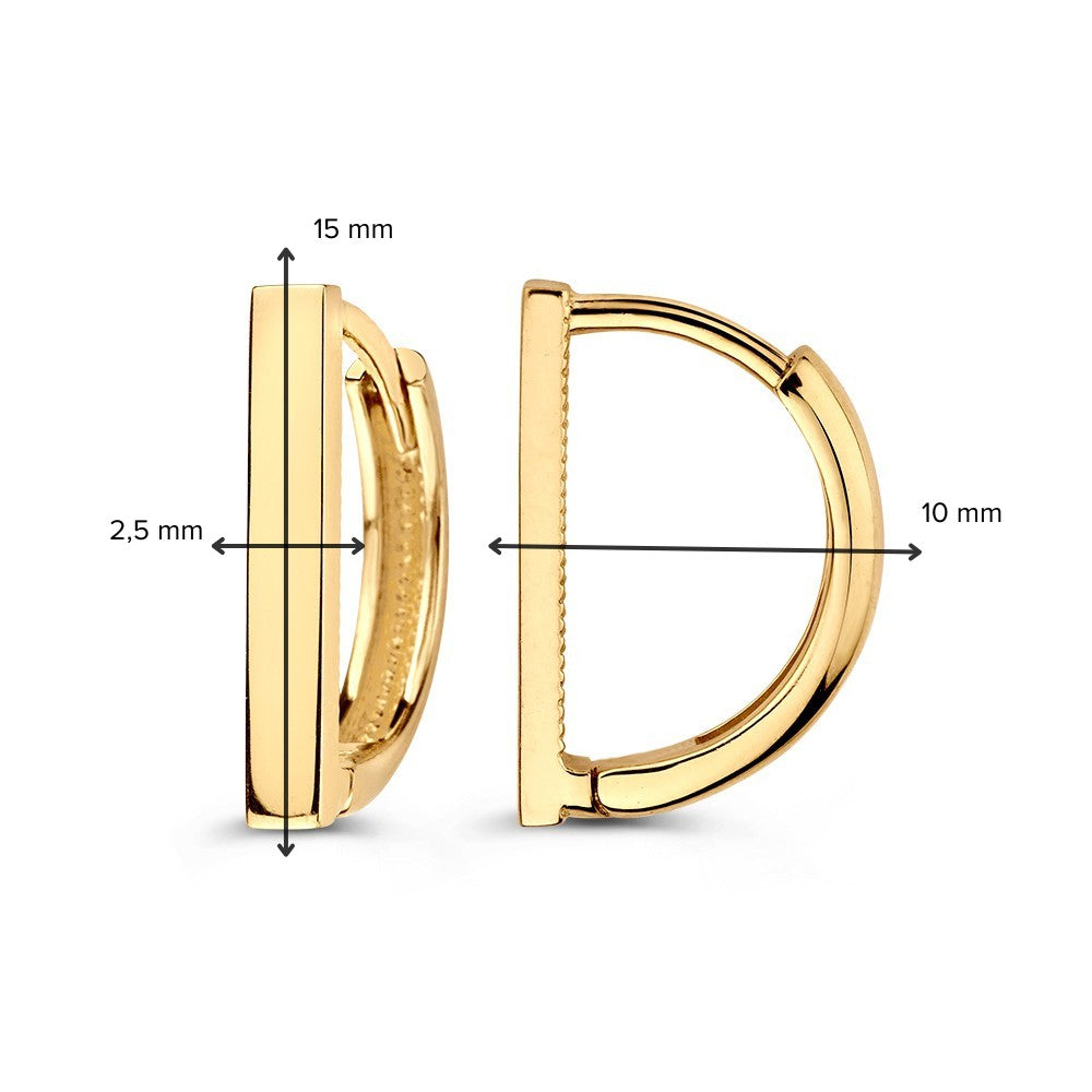 Orecchini a Cerchio in Oro Giallo con Design Giocoso – Eleganza Senza Tempo