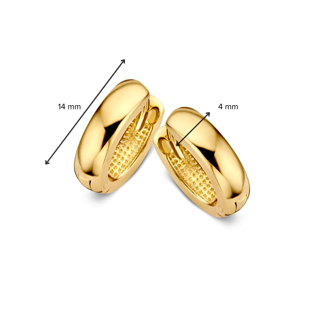Orecchini a Cerchio in Oro Giallo 14 Carati – Design Semplice ed Elegante, Misura Interna 10 x 8 mm