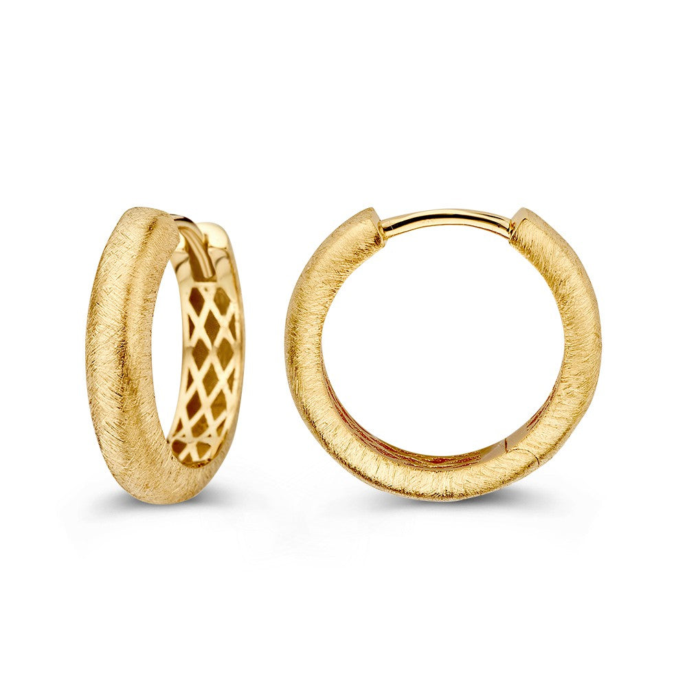 Orecchini a Cerchio Opachi in Oro Giallo Modello Rotondo – Eleganza Sottile