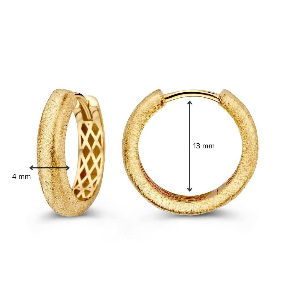 Orecchini a Cerchio Opachi in Oro Giallo Modello Rotondo – Eleganza Sottile