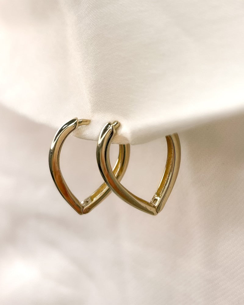 Orecchini a Cerchio Affusolati in Oro Giallo 14K – Orecchini Giocosi da Donna