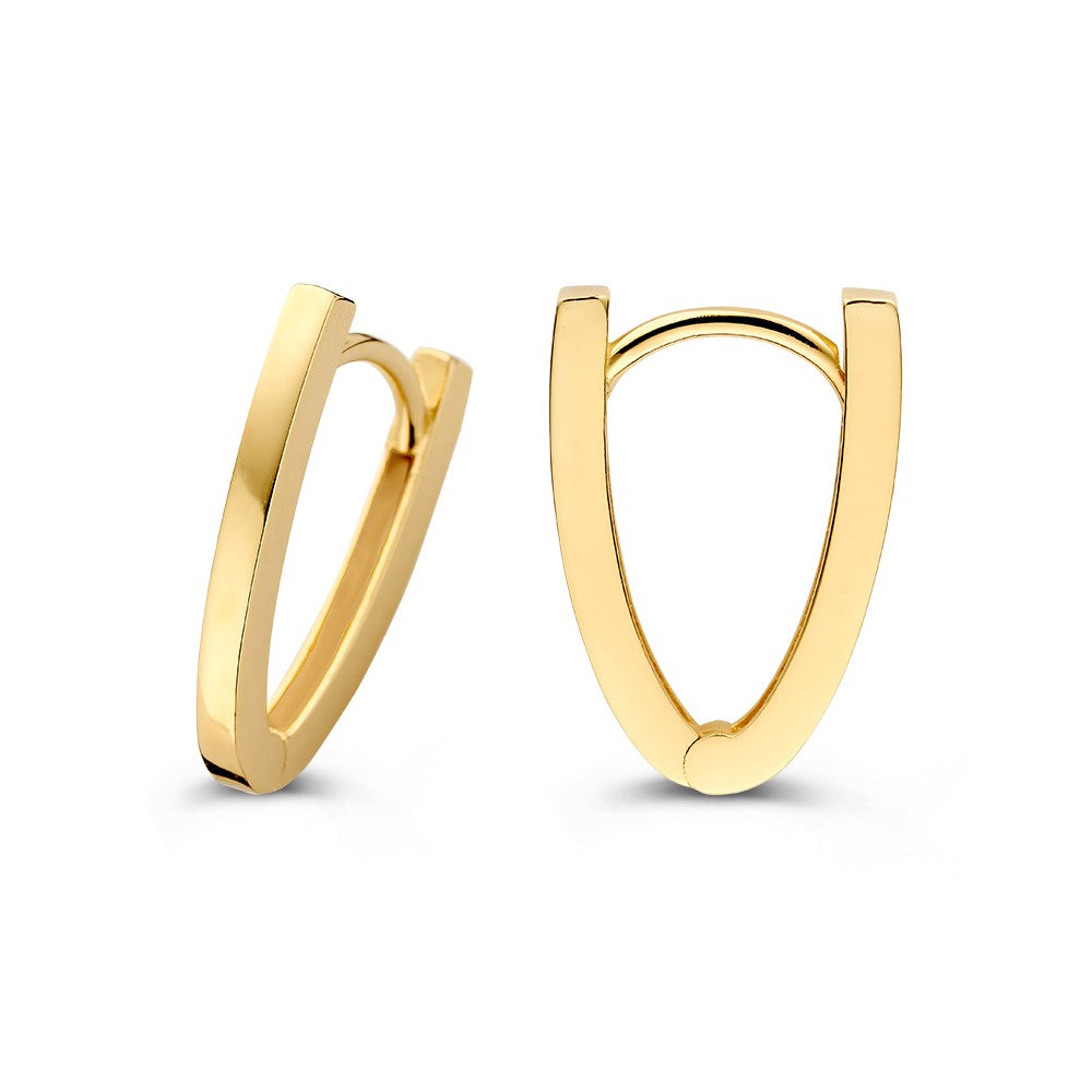 Orecchini a Cerchio in Oro Giallo 14K – Orecchini Essenziali per Donna