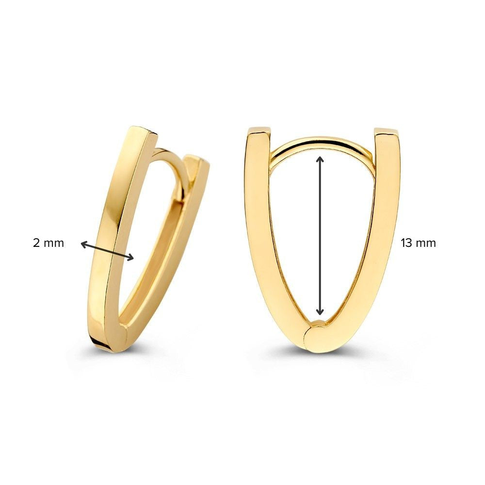 Orecchini a Cerchio in Oro Giallo 14K – Orecchini Essenziali per Donna