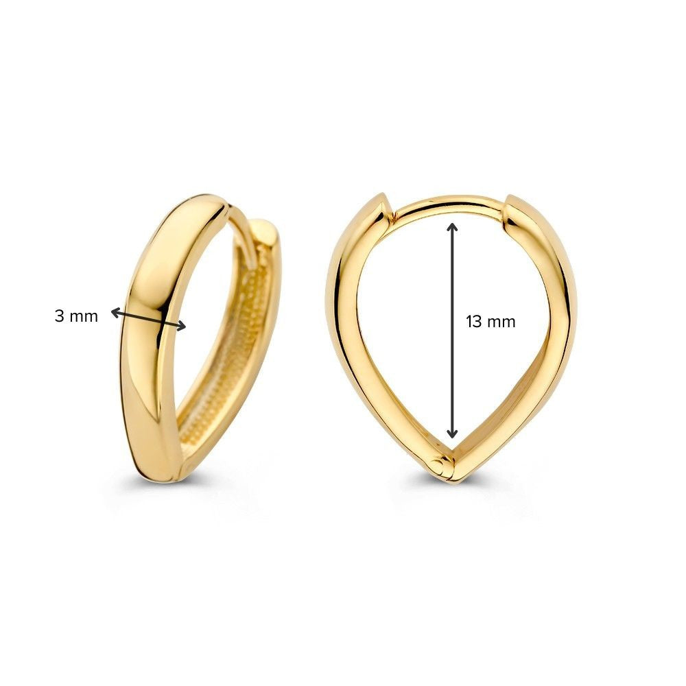 Orecchini a Cerchio Affusolati in Oro Giallo 14K – Orecchini Giocosi da Donna