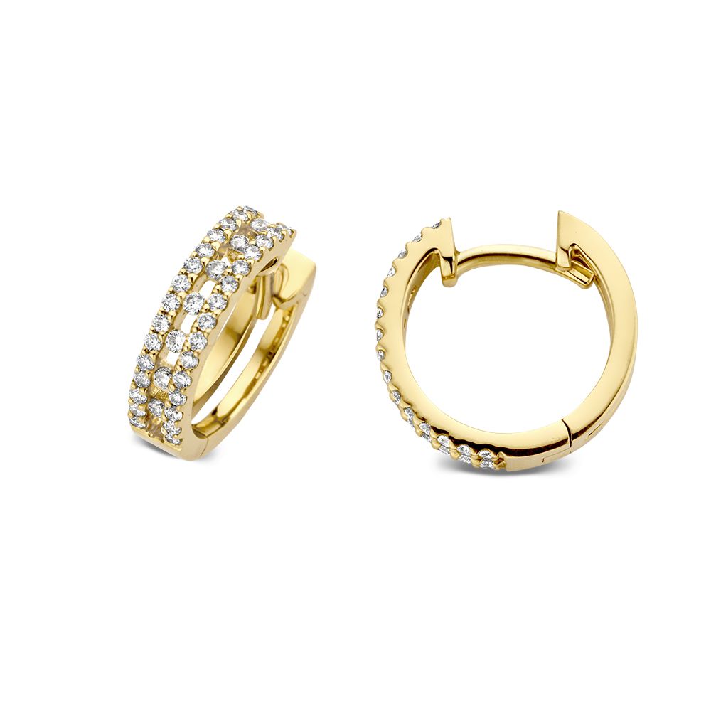 Orecchini a Cerchio in Oro Giallo con Diamante: Lusso Discreto per Ogni Occasione 0,28 ct.