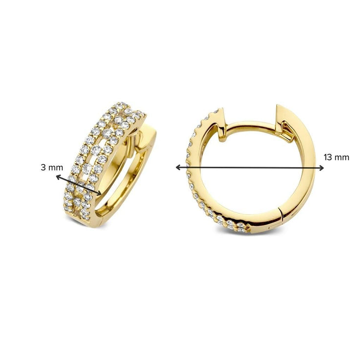 Geelgouden Oorringen met Diamant: Subtiele Luxe voor Elke Gelegenheid 0,28 crt.