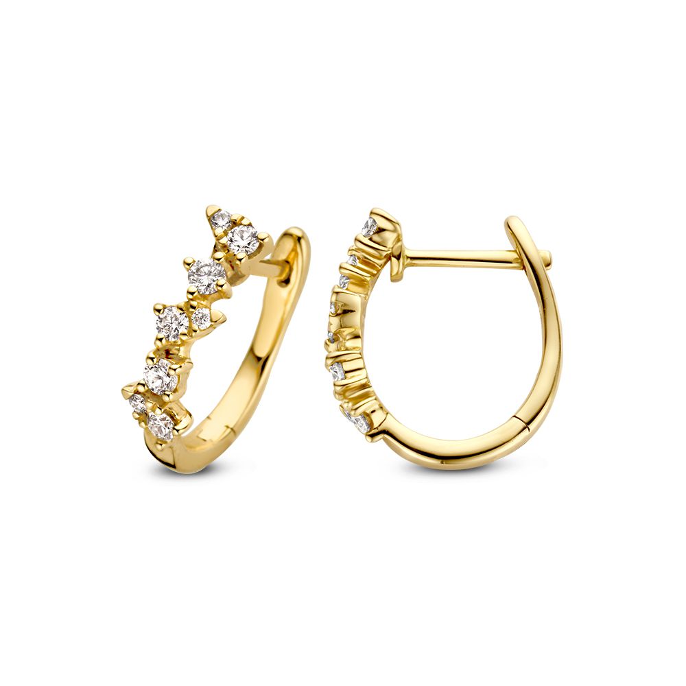 Orecchini a Cerchio in Oro Giallo con Diamante: Eleganza Raffinata e Lusso Scintillante 0,32 crt.