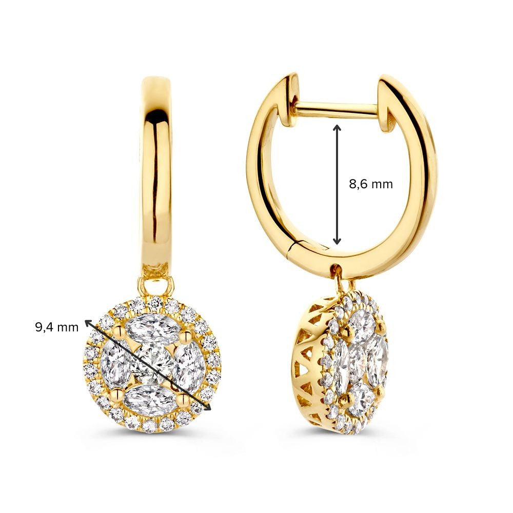 Eleganti Cerchi in Oro Giallo con Brillanti 1,06 crt.