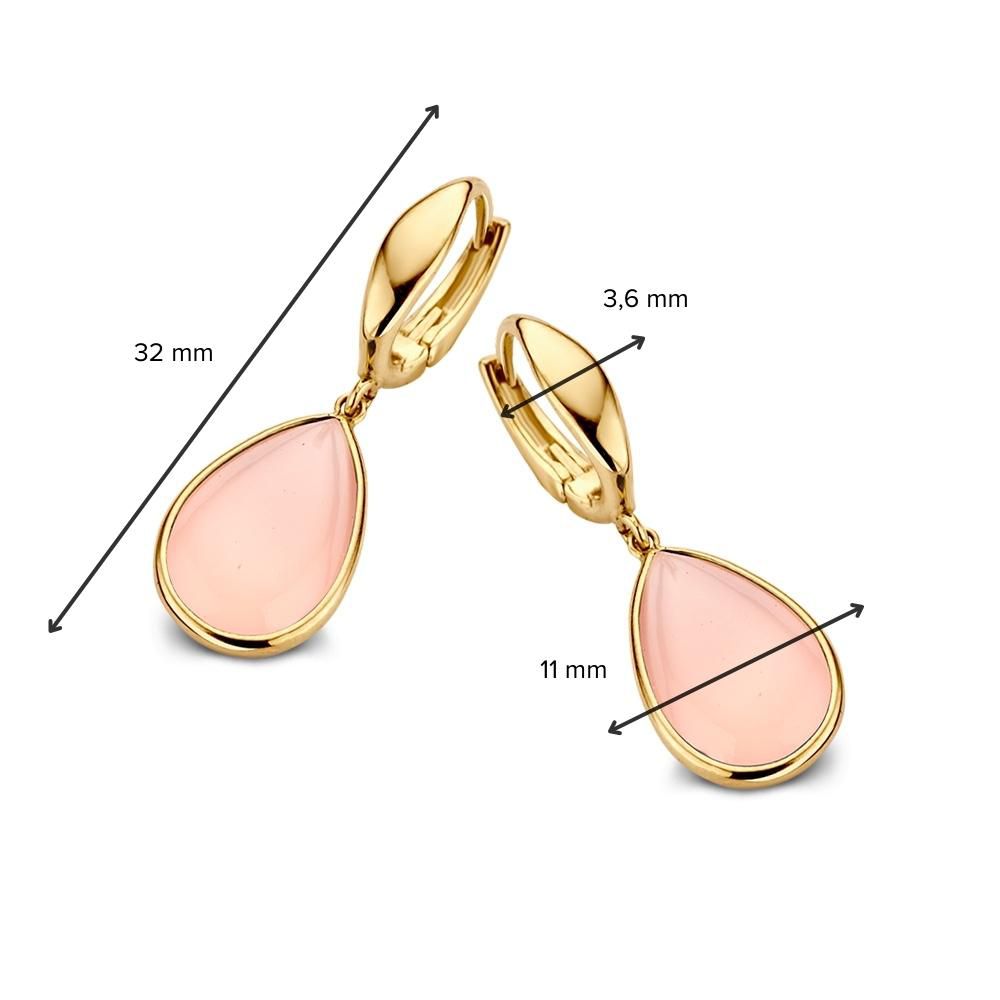 Creole in Oro Giallo con Calcedonio Rosa – Delicate e Femminili