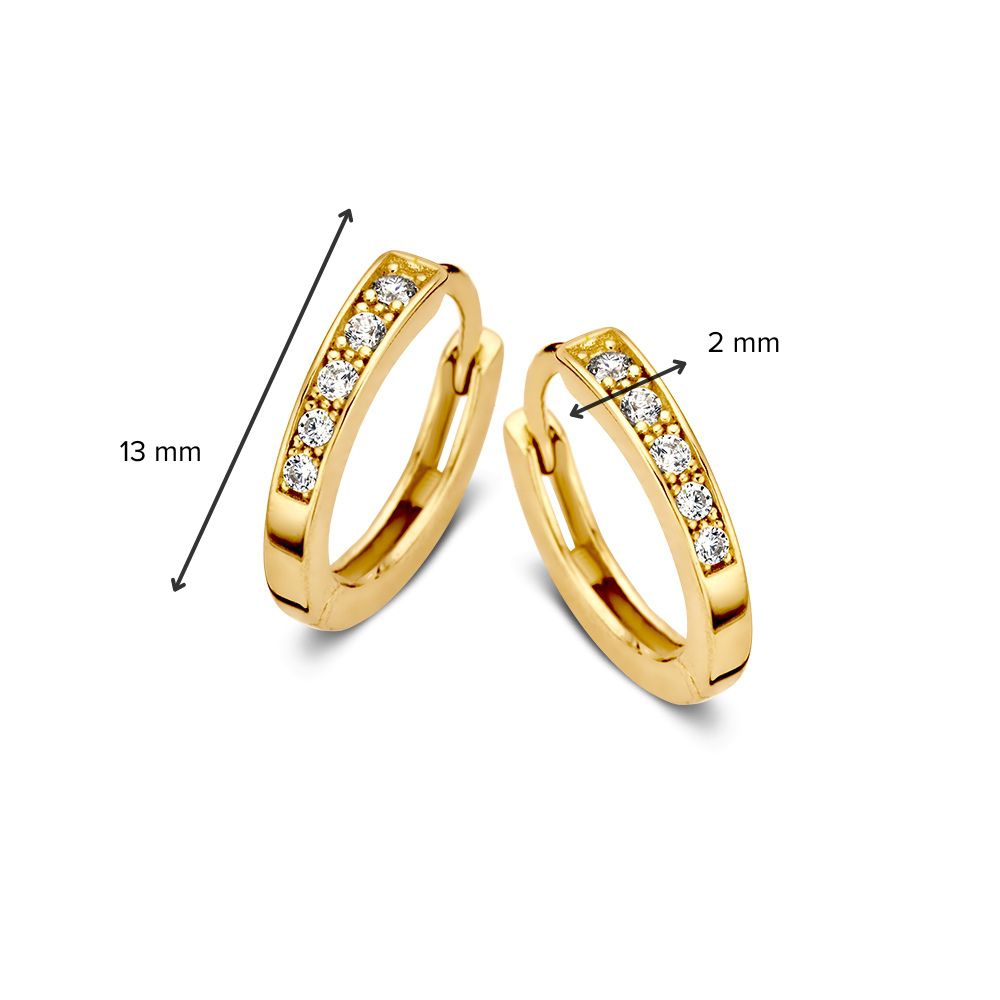 Orecchini a Cerchio in Oro Giallo con Zirconi – Eleganza Sottile per Ogni Giorno