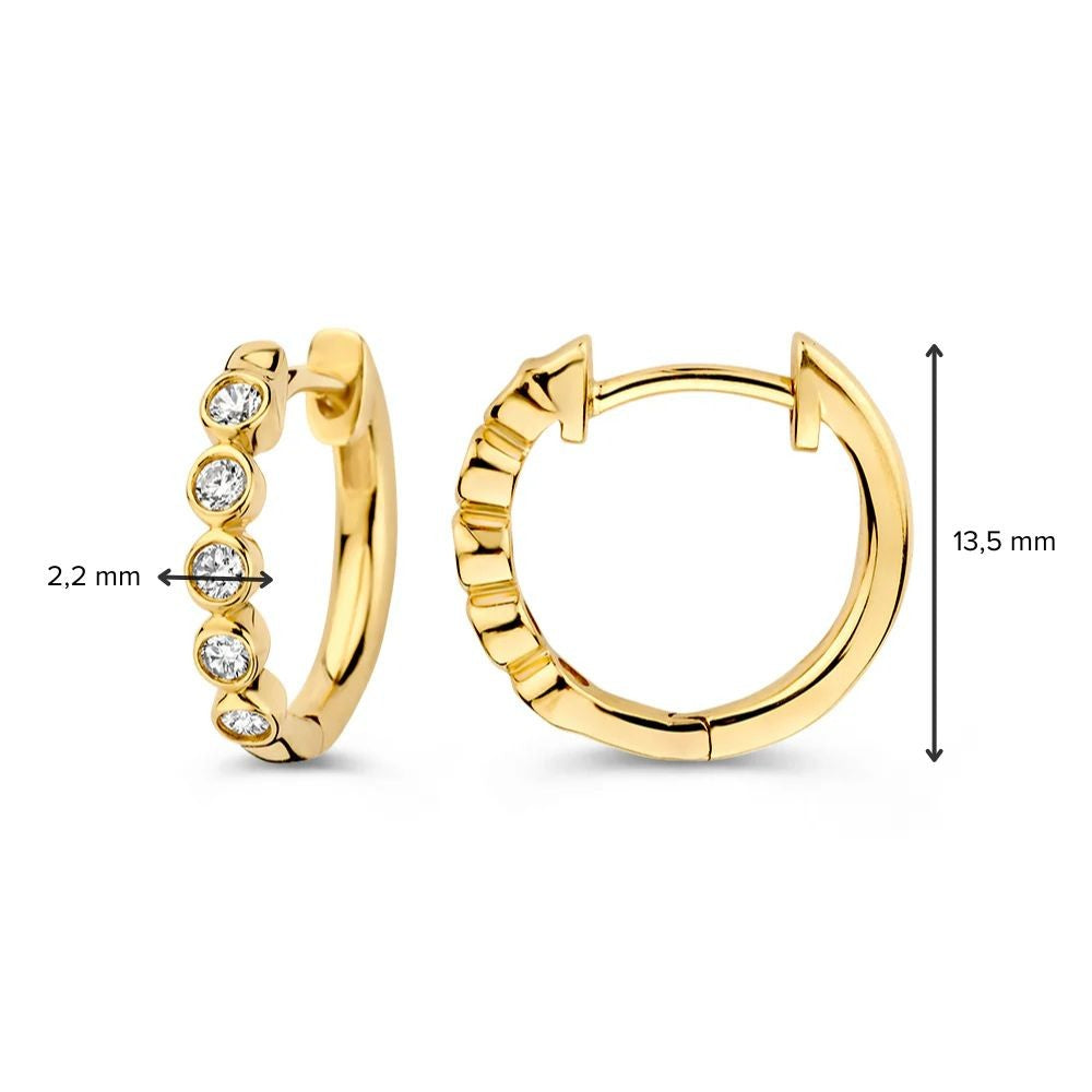 Cerchietti Luna 0,20 ct oro giallo