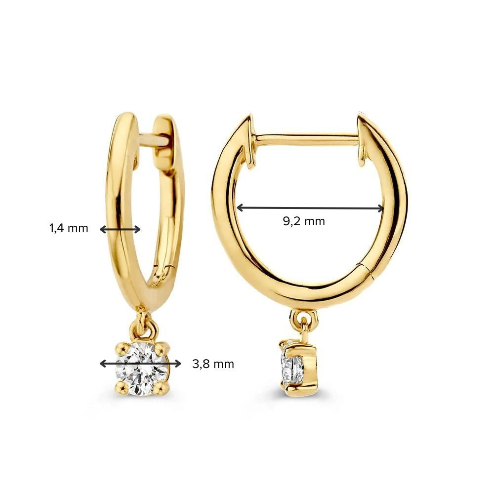Orecchini a cerchio Olivia 0,30 crt. oro giallo