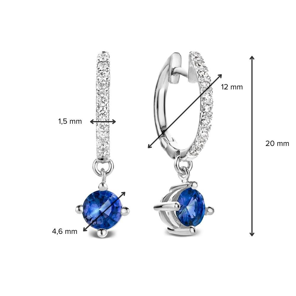 Orecchini a Cerchio in Oro Bianco 18kt con Zaffiri Blu e Diamanti – Lusso Van der Kooij