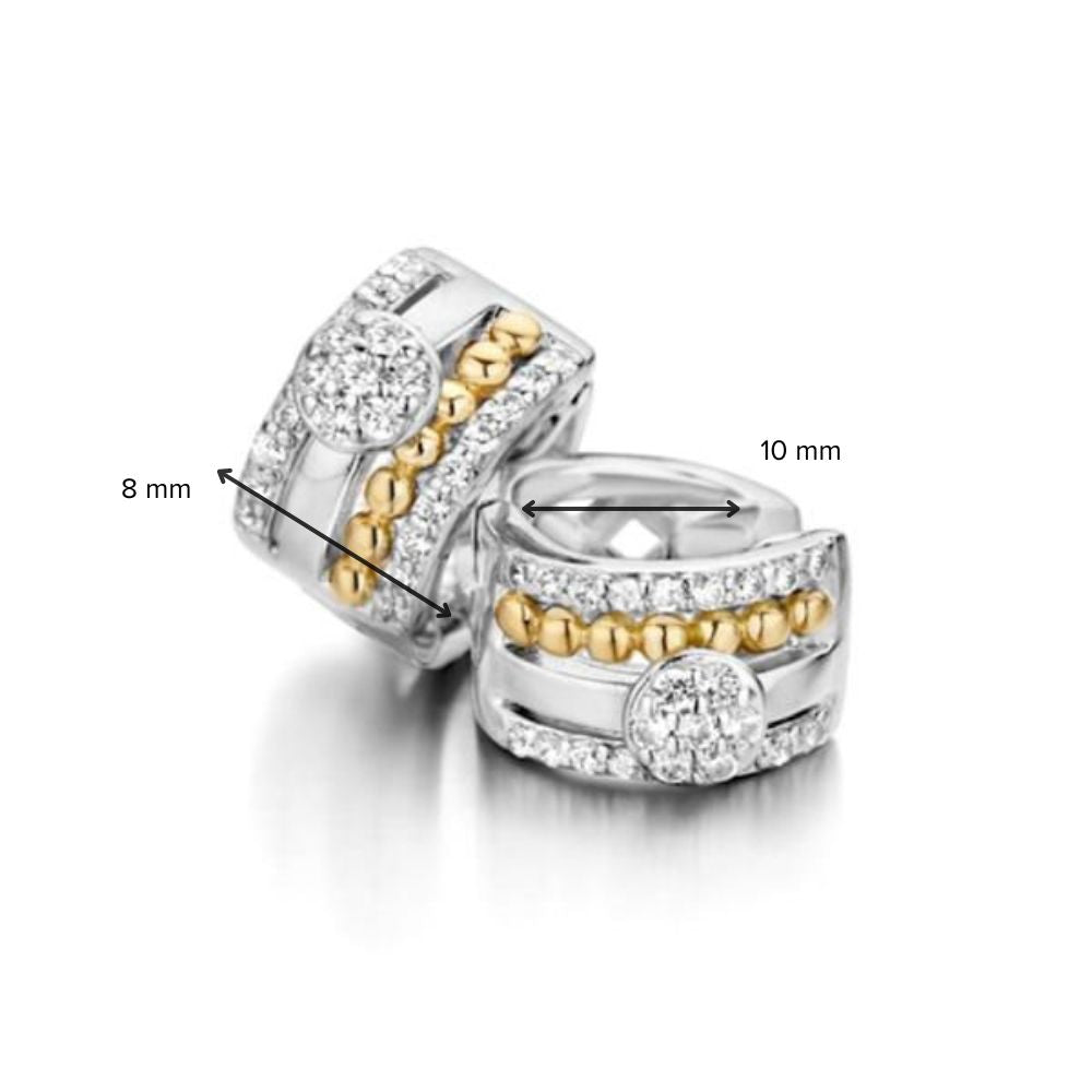 Argento con Creole in Oro 14 Carati e Zirconi – Eleganza in un Set